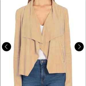 BAGATELLE - Faux Suede And Faux Leather Asymmetrical Draped Jacket 🧥 medium